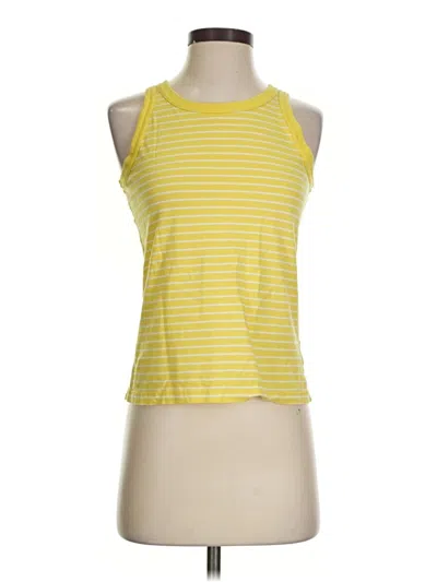 Pre-owned Everlane Tank Top Yellow Stripes Pattern Halter Neckline Tops