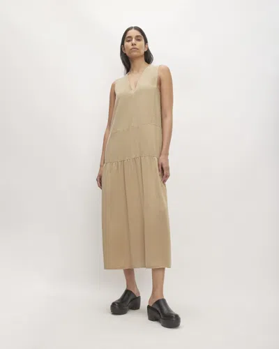 Everlane Tencel™ V-neck Dress In Cornstalk In Brown