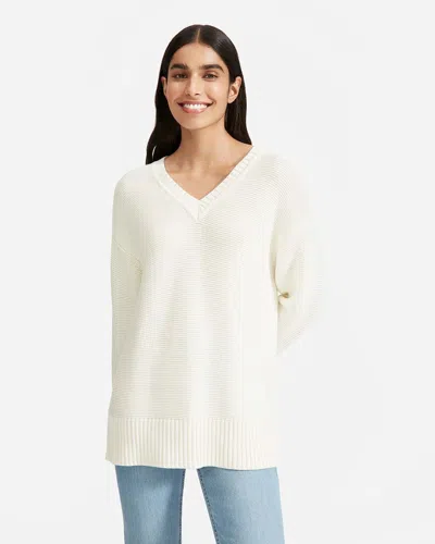 Everlane The Link-stitch V-neck Sweater In White