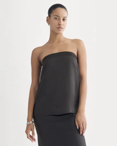 Everlane Thin Strap Cami Top In Silk Charmeuse In Black