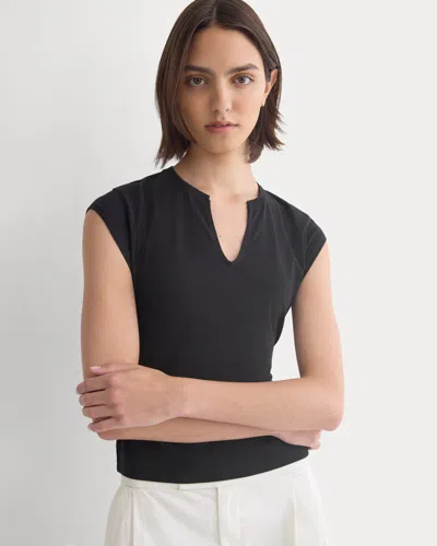 Everlane Tie-back Tshirt In Organic Cotton In Black