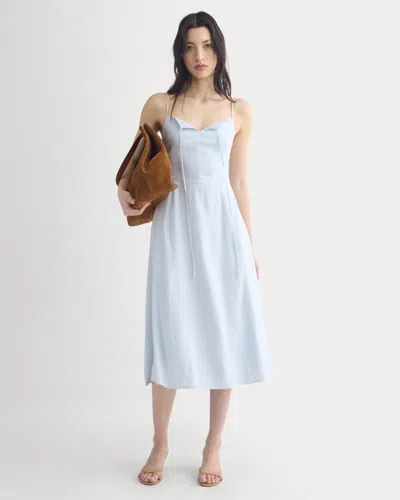 Everlane Tie-neck Dress In Blue
