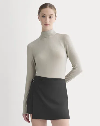 Everlane Tie-neck Top In Gray