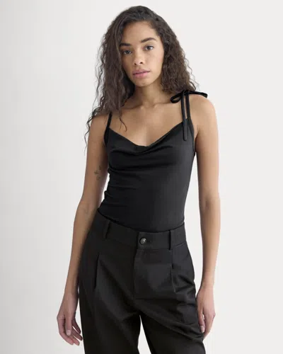Everlane Tie-shoulder Tank Top In Black