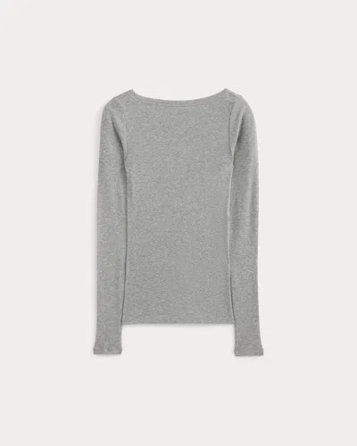 Everlane Tissue Boatneck Top In Grey