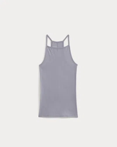 Everlane Tissue Narrow Racerback Tank Top In Aleutian In Gray
