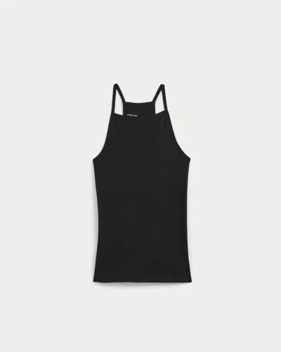 Everlane Tissue Narrow Racerback Tank Top In Black