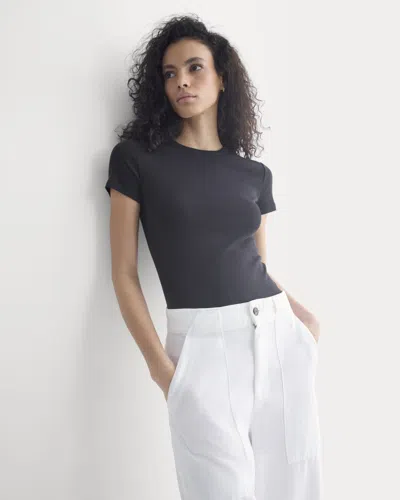 Everlane Tissue Short-sleeve Crew Neck Tshirt In Black