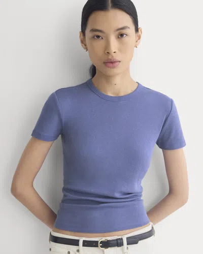 Everlane Tissue Short-sleeve Crew Neck Tshirt In Blue Dusk