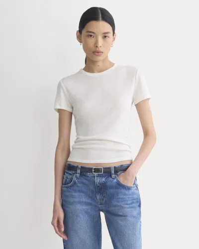 Everlane Tissue Short-sleeve Crew Neck Tshirt In Bone In White