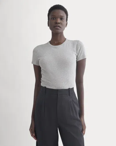 Everlane Tissue Short-sleeve Crew Neck Tshirt In Heathered Grey In Gray