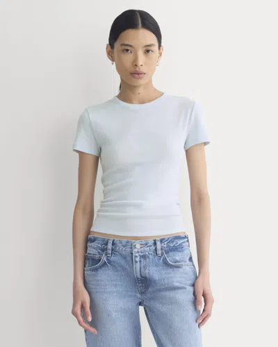 Everlane Tissue Short-sleeve Crew Neck Tshirt In Skywriting In Blue