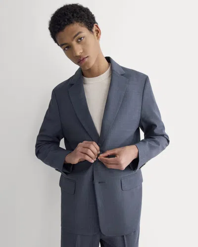 Everlane Tropical Wool Blazer In Heathered Navy In Blue