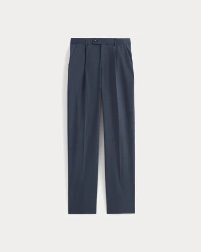 Everlane Tropical Wool Trouser In Heathered Navy In Multi