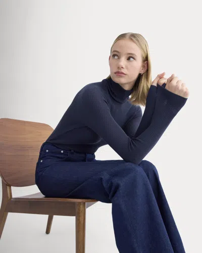 Everlane Turtleneck Sweater In Blue
