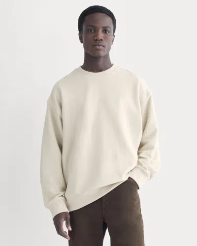 Everlane Twill Terry Jacquard Crew Sweatshirt In Peyote In Gray