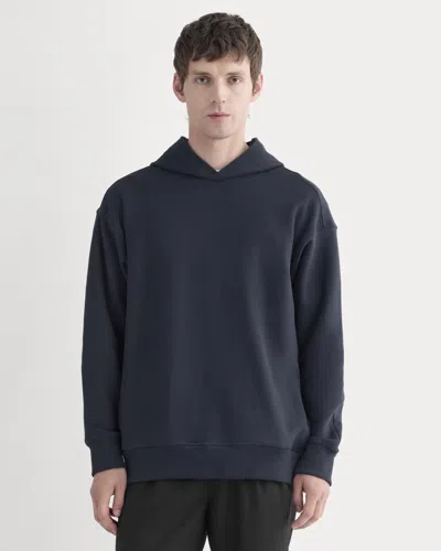 Everlane Twill Terry Jacquard Hoodie In Navy In Multi
