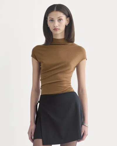 Everlane Twist Top In Brown
