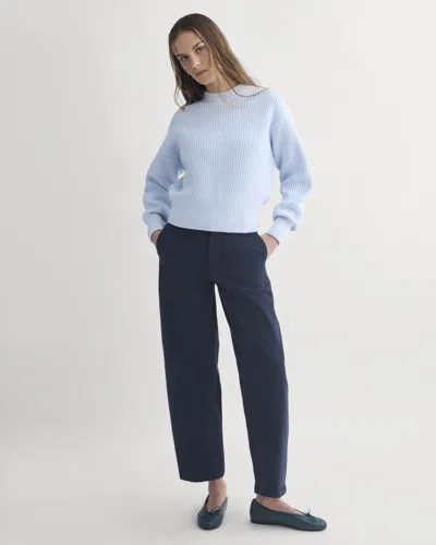 Everlane Twisted Seam Barrel Pant In Navy In Blue