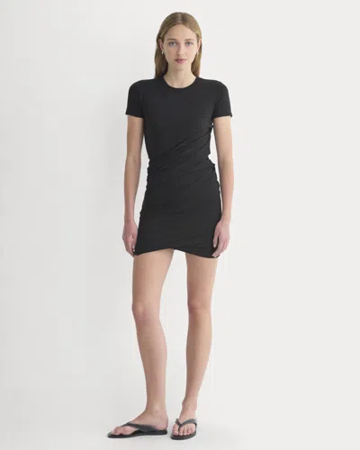 Everlane Twisted Short-sleeve Crew Dress In Black