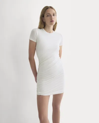 Everlane Twisted Short-sleeve Crew Dress In Bone In White