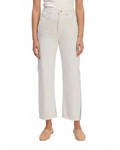 Everlane Two Tone High Rise Straight Jean In White/blue