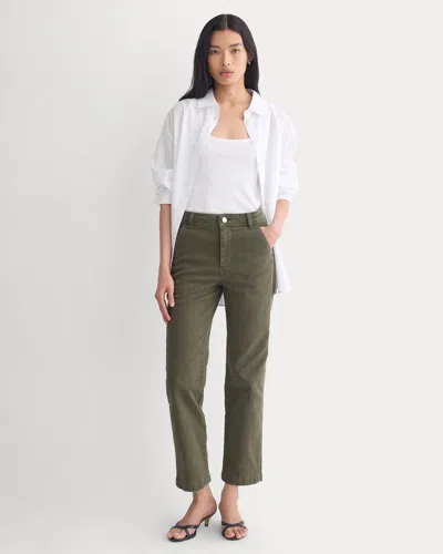 Everlane Utility Cigarette Pant In Olive Night In Green