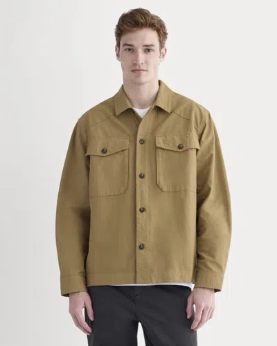 Everlane Utility Shirt Jacket In Aged Brass In Brown