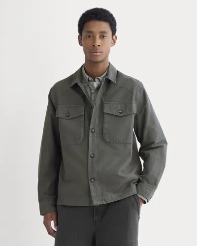 Everlane Utility Shirt Jacket In Washed Black In Gray