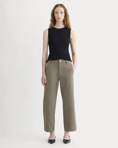 Everlane Utility Straight-leg Pant | 26.5" Inseam In Taupe In Green