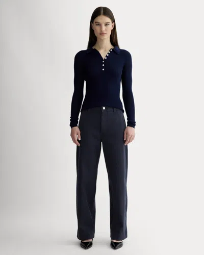 Everlane Utility Wide-leg Pant In Navy In Black