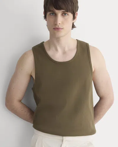 Everlane Vintage Rib Tank Top In Beech In Brown