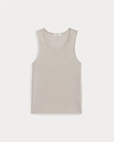 Everlane Vintage Rib Tank Top In Heathered Oatmeal In Gray