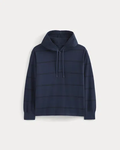 Everlane Vintage Rugby Hoodie In Dark Sapphire Stripe In Blue