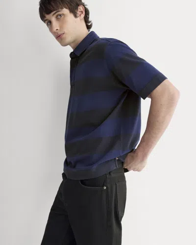 Everlane Vintage Rugby Polo Shirt In Navy/black In Multi