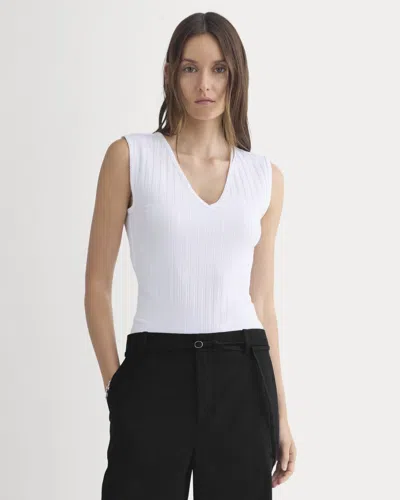 Everlane V-neck Tank Top In Pointelle In White