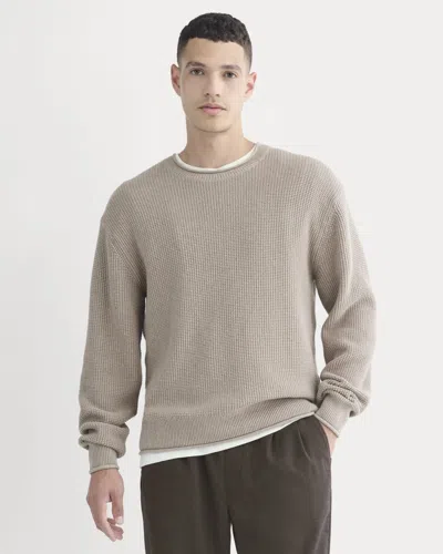 Everlane Waffle Rollneck Crew Neck Sweater In Brown