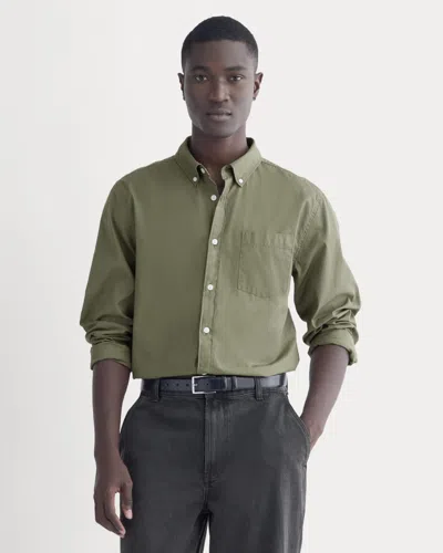 Everlane Washed Poplin Shirt In Lichen Green