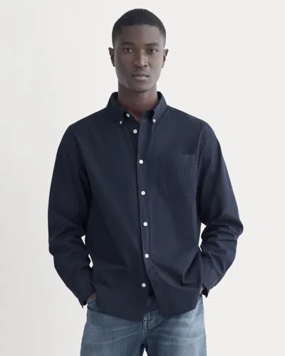 Everlane Washed Poplin Shirt In Navy In Blue