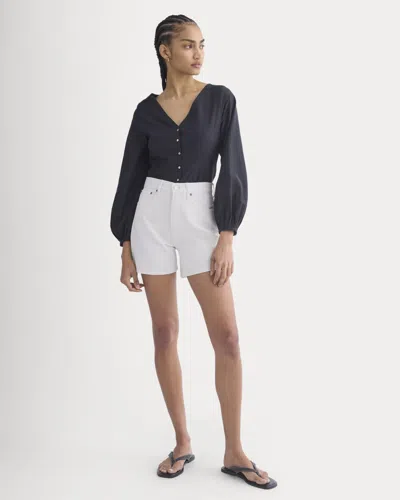 Everlane Way-high® A-line Denim Short In Bright White