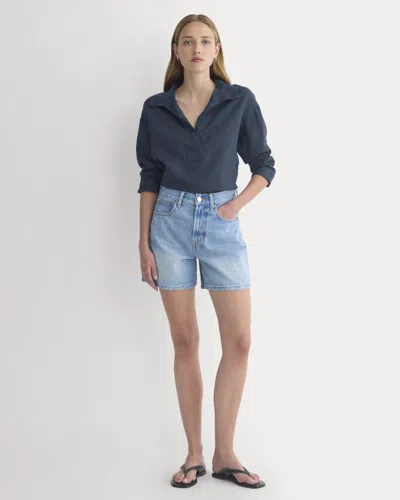 Everlane Way-high® A-line Denim Short In Light Indigo In Purple