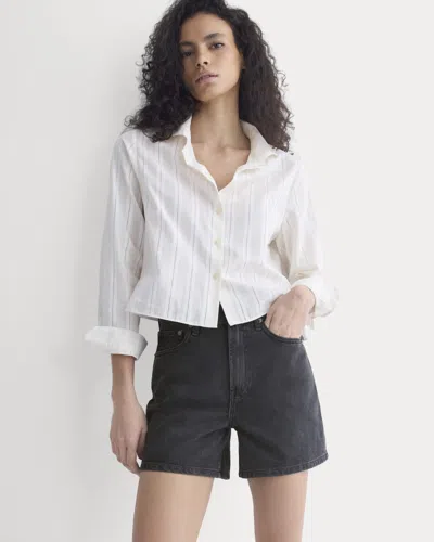 Everlane Way-high® A-line Denim Short In Washed Black