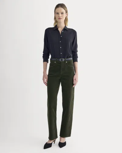 Everlane Way-high® Corduroy Pant In Dark Forest In Multi