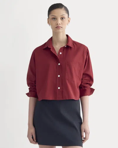 Everlane Way-short Shirt In Burgundy