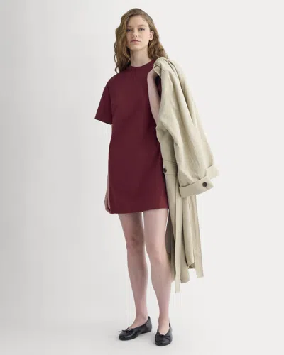 Everlane Weekend Tshirt Mini Dress In Pomegranate In Red