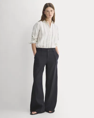 Everlane Wide-leg Belted Pant In Black