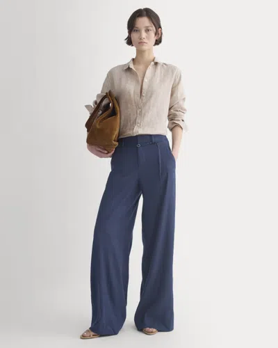 Everlane Wide-leg Belted Pant In Blue