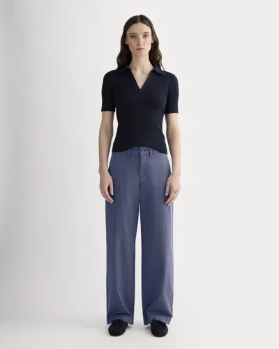 Everlane Wide-leg Chino Pant In Deep Cobalt In Blue