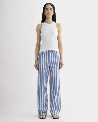 Everlane Wide-leg Chino Pant In Dutch Blue/natural