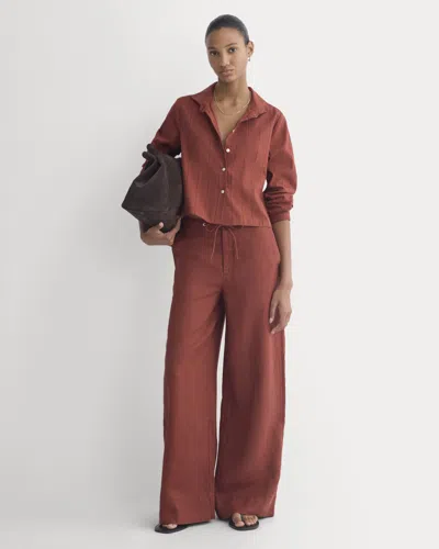 Everlane Wide-leg Drawstring Pant In Brown